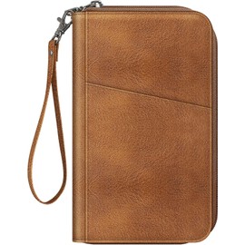 Fintie Cartera para pasaporte familiar para 5 personas, gran capacidad, bloqueo RFID, organizador de documentos de viaje, bolsa de mano con soporte para bolígrafo, tarjetas de crédito, funda