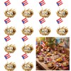 52 Pcs Puerto Rico Party Decorations for Patriotic Festival Table