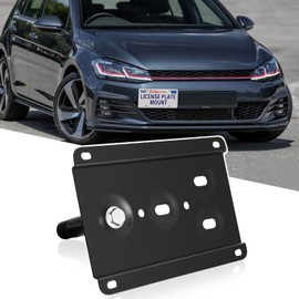 Tow Hook Adapater Do Drill Front License Plate Mounting Bracket Holder Compatible with Volkswagen 2015-2021 VW MK7 GTI Golf