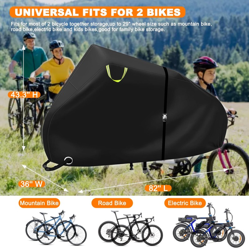 ClawsCover Bike Covers Outdoor Storage Waterproof for 2 Bikes,Heavy Duty