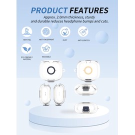 Protective cover for Beats Powerbeats Pro 2 Wireless Earbuds, yystao Soft TPU Case with Lanyard - Skin-friendly & Durable, Transparent