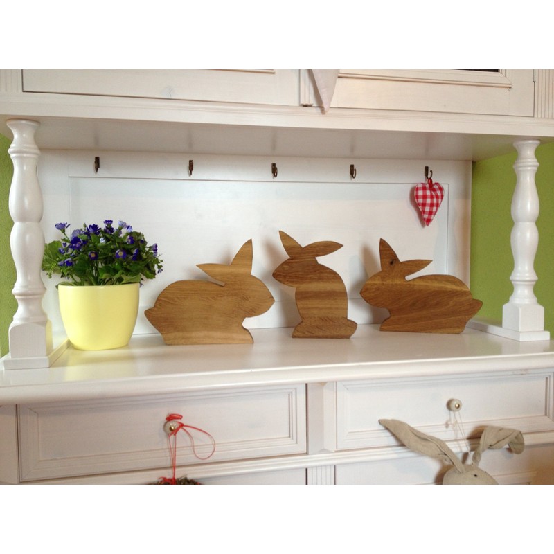 Schreinerei Hartmann Decorative Wooden Easter Bunny in Solid Oak Standing