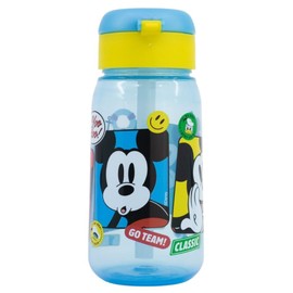 OM SUPPLIES Mickey Characters Childrens Reusable Drinking Bottle 510ml - Holiday, Back to School Lunch Kids BPA free Plastic Includes Half Size 12pcs Pencil Set (Mickey)