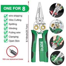8-in-1 Wire Stripper & Voltage Tester – Multi-Function Electric Wire Stripping Tool, Cutting & Pulling Pliers for Electricians, Ideal Repair Tool (1 PC)