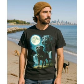 Heavy Metal T-Shirt for Dog Mom and Dad - Men & Women Pet Owners Vintage 80s 90s Retro Futuristic (US, Alpha, Large, Regular, Regular, Black Lab D3)