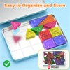 Anyeve 46PCS Glitter Mini Magnetic Tiles Travel Set with Storage