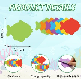 JarThenaAMCS 24 Packs Fish Sticky Notes 6 Colors Ocean Fish Memo Pads Colorful Post Reminder Notes for Annotating Office School Study, 480 Sheets