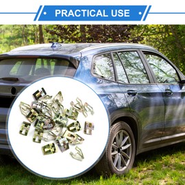 VekAuto 25 Pcs Metal Retainer Clips, 8x7.7x14mm Bumper Retainer Fastener Clips Universal for Car Metal Bronze Tone