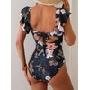 Eomenie Womens Ruffled One Piece Swimsuit Tummy Control Curvy Bathing