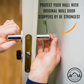 Door Stoppers Wall Protector [16 Pack] Wall Door Stop Small Size | Rubber Door Bumpers Small Size | Self Adhesive Door Stopper | Shower Door Bumpers | Clear Stick on Headboard Stoppers Rubber Bumpers