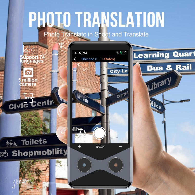 Language Translator Device, 2025 Upgraded Translator No WiFi Needed, Support