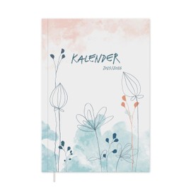 Eine der Guten Appointment Calendar A5 - Study Planner 2025 2026, 18 Month Weekly Planner & Notebook for July 25 to December 26, Softcover Pocket Calendar, White Blue Pink, Climate Neutral, FSC Paper