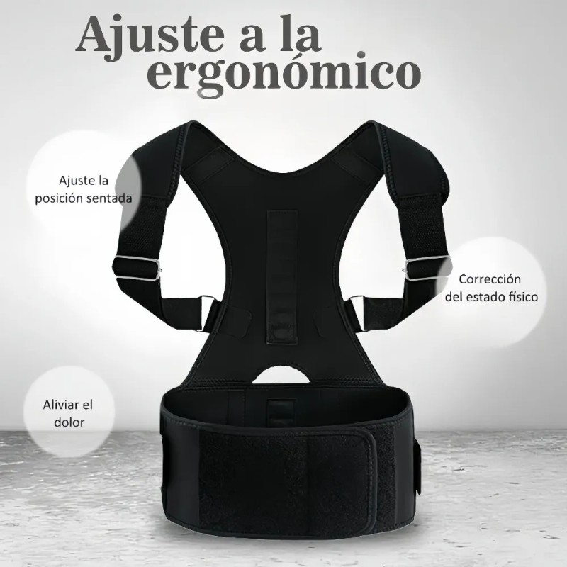 Faja Lumbar Corrector Postura Ajustable Thorcico Magntica -