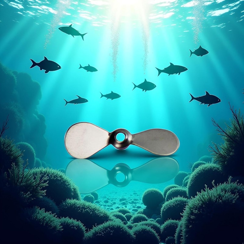 20pcs Charcoal Black Stainless Steel Propeller Blades for Topwater Fishing