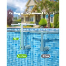 Dual Spray High-Pressure Pool Fountain - Adjustable Waterfall Sprinkler Cooler for Above-Ground & In-Ground Pools, 360°Cooling Jet & Relaxation, Gray