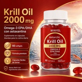 Aceite Krill Premium Omega 3 En Cápsulas Blandas Uso Diario