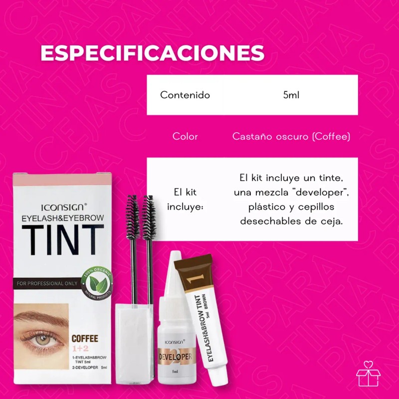 Pigmento De Cejas Y Pestañas Profesional Indeleble Iconsign Color Café