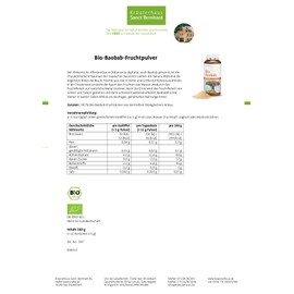 Sanct Bernhard Bio-Baobab-Fruchtpulver 160 g