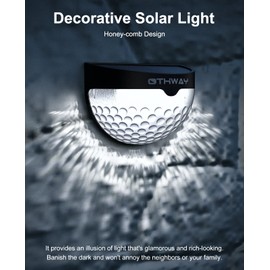 OTHWAY Solar Fence Post Lights Wall Mount Decorative Deck Lighting (Black, 6 Packs)