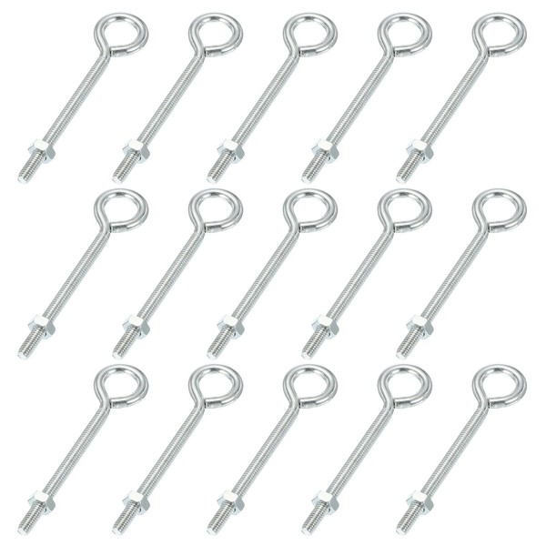 MECCANIXITY Threaded Eye Bolts M4x45 Carbon Steel Eye Hooks Screws