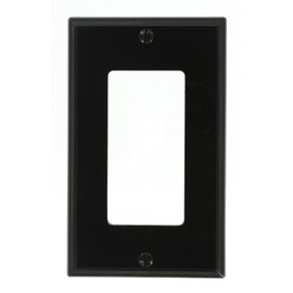 Leviton 80401-NE 1-Gang Decora/GFCI Device Wallplate, Standard Size, Thermoplastic Nylon, Device Mount, 20 Pack, Black