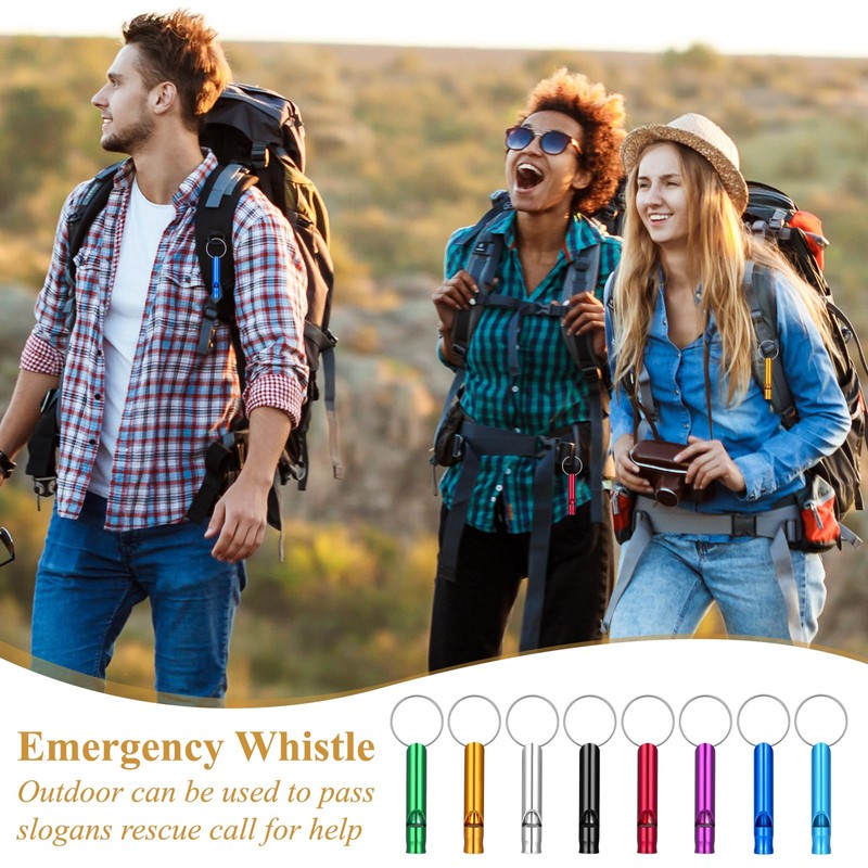 200 Pcs Emergency Whistles with Keychains, Aluminum Extra Loud Safety
