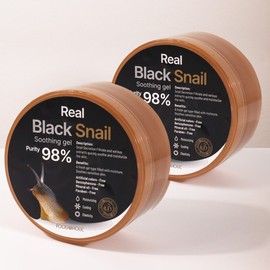 (1+1) Foodaholic Real Black Snail Soothing Gel 300ml / Snail Cream Soothing Gel Quick Moisturizing Elasticity Care / (1+1)푸드어홀릭 리얼 블랙스네일 수딩젤 300ml 달팽이크림 수딩겔 빠른보습 탄력케어