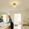 Witlighting Gold Flush Mount Ceiling Light with Brass Frame &