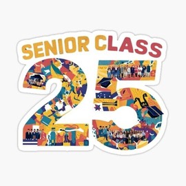 Modern Works class of 2025 colorful graduation Vinyl  Sticker  cup Window Bumper Wall Laptop