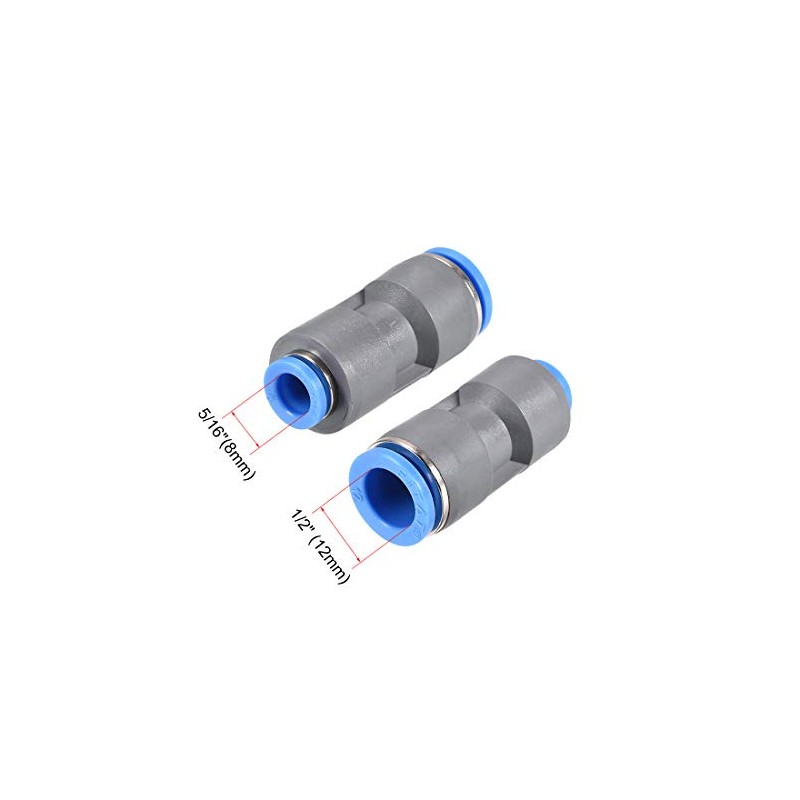 sourcing map Straight Push to Connector Reducer Fitting 12mm to