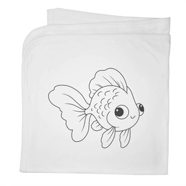 Azeeda 'Goofy Goldfish' Cotton Baby Blanket/Shawl (BY00039758)