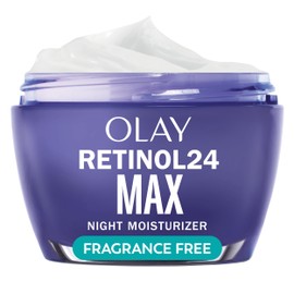 Olay Retinol Night Cream for Women, MAX, Anti-Aging Face Mousturizer, Fragrance-Free, Gift for Women, Non Greasy - Anti-Wrinkle, Hydrating Skin Care - Triple Collagen Cream, Niacinamide, 1.7oz
