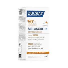 DUCRAY, Melascreen Control 365 Fluido Protector Antimanchas FPS 50+ con Color, Protección Solar Facial de Muy Amplio Espectro con Ácido Azelaico y óxi