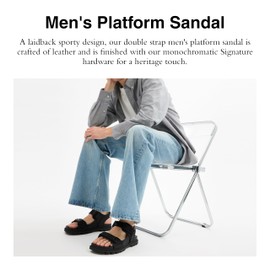 Coach Men's Platform Sandal, Charcoal/Black, 8