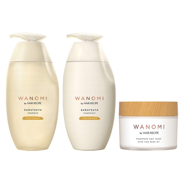 Hair Recipe Wanomi Smooth Shampoo Treatment Pump + Hair Mask Set for Damaged Hair