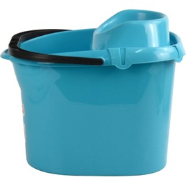 Plastic Mop Bucket with Detachable Wringer 13L (Cyan)