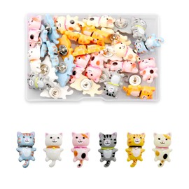 Jagowa 30PCS Cat Push Pins Decorative Thumbtacks Creative Cat Cute Pushpins for Wall Maps Photos Bulletin Board or Cork Boards (2210-12)