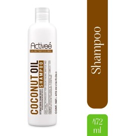 Shampoo Professional Coco Oil Tecnologia para cuidado Cabello con Perdida de Color Quebradizo y con Frizz Libre de Sal Activee