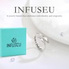 INFUSEU Sterling Silver Hug Rings for Women Daughter Granddaughter You