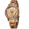 Tiong Men's Wooden Watch with Cowhide Leather Strap Quartz Movement