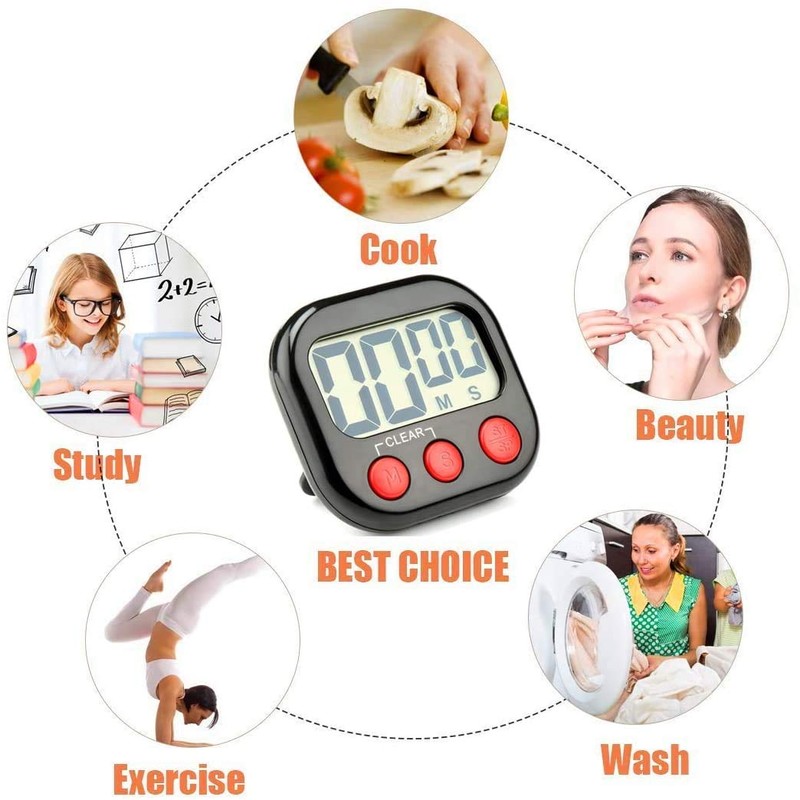 Digital Kitchen Timer, 9 Pack Kitchen Timers Clock, Countdown Stopwatch