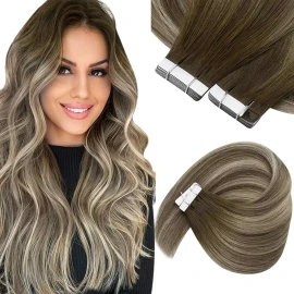sunny hair Extensiones Cabello Humano 50gr 14in Marrón Oscuro A Cenizas