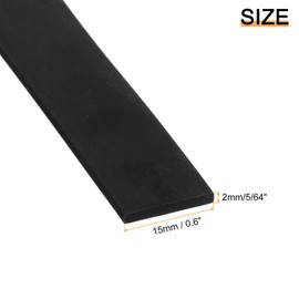 sourcing map Neoprene Rubber Sheet Rolls 15mm(W) x2mm(T) x1.5m(L) Solid Rubber Seal Strip for DIY Gasket, Crafts, Pads, Seals, Protection