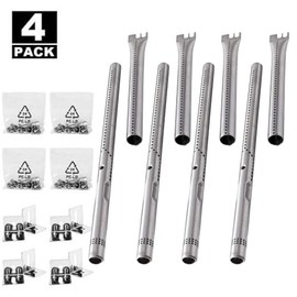 Brinkmann Set of Four Stainless Steel Adjustable Length Replacement burners for, Kenmore, Master Chef BBQ Grill, Charbroil Burner Tubes, Kenmore Burner Tubes, 1/2" Diameter, Weber Burner Tube Kit