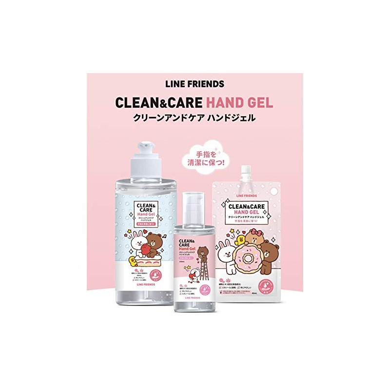 LINE FRIENDS Clean and Care Alcohol Hand Gel, 1.4 fl