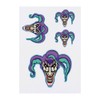4 x 'Crazy Jester' Temporary Tattoos - Water Resistant, Skin-Safe,