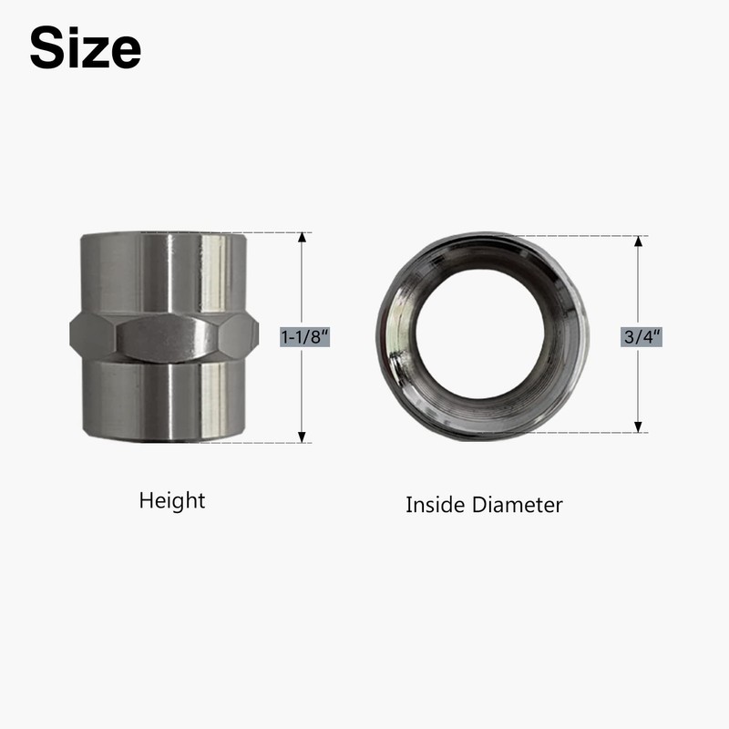Naiture Brass 1/2 NPT Female Threaded Pipe Fitting Coupling, 2