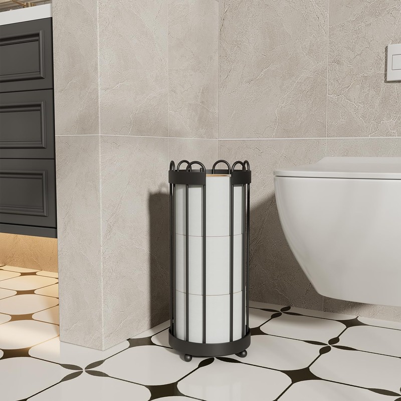 Epicano Toilet Paper Holder Stand, Freestanding Toilet Tissue Organizer, Minimalistic