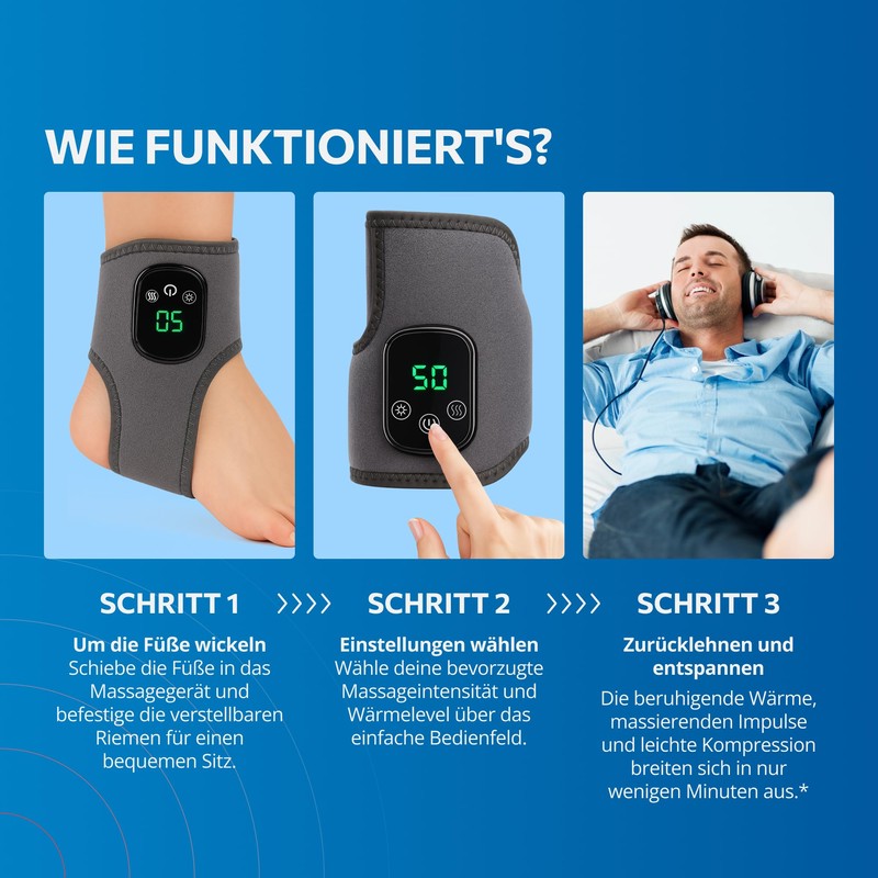 Emsense EMS Foot Massager with Triple Technology to Promote Blood