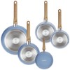 GoodCook 10-Piece Healthy Ceramic Titanium-Infused Cookware Set, Light Blue –